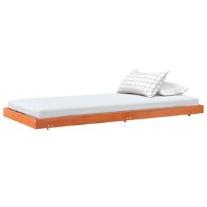 vidaXL Estructura de cama Marr&oacute;n cera 90 x 200 cm