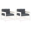 vidaXL Sillones de jard&iacute;n con cojines 2 uds madera maciza pino blanco