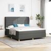 vidaXL Cama con Somier y Colch&oacute;n Gris Oscuro 90x190 cm de Tela tela