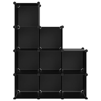 vidaXL Estantería de cubos con 9 compartimentos negro PP