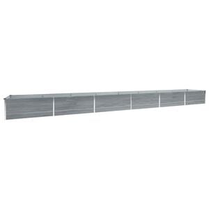 vidaXL Arriate de acero galvanizado gris 600x80x45 cm
