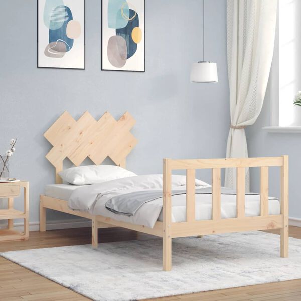 vidaXL Estructura de cama sin colch&oacute;n madera maciza de pino 90x200 cm