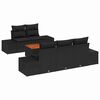 vidaXL Conjunto de sof&aacute;s de jard&iacute;n 6 uds. Negro rat&aacute;n sint&eacute;tico