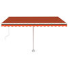vidaXL Toldo autom&aacute;tico LED sensor de viento naranja marr&oacute;n 450x300 cm