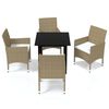 vidaXL Juego muebles jard&iacute;n 5 pzas con cojines rat&aacute;n sint&eacute;tico beige