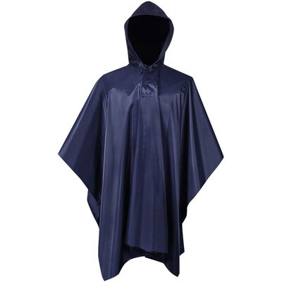 130866 Waterproof Army Rain Poncho for Camping/Hiking Navy Blue