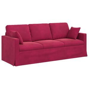 vidaXL Sof&aacute; Rojo vino 198 x 78 x 80 cm Terciopelo