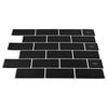 vidaXL Azulejo de metro 10 pcs Negro 30,5 x 30,5 cm Poliuretano y PET