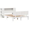 vidaXL Cama con estantería sin colchón madera maciza blanca 140x190 cm