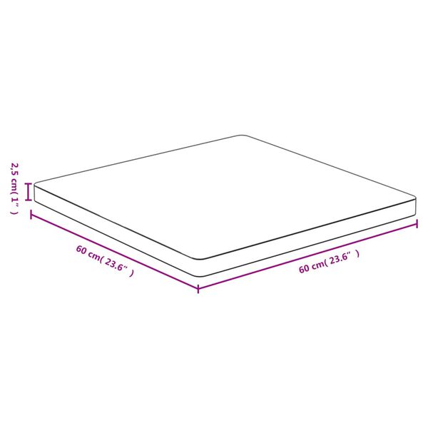 vidaXL Tablero de mesa de bamb&uacute; 60x60x2,5 cm