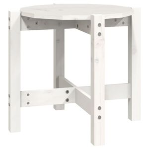 vidaXL Mesa de centro de madera maciza de pino blanco &Oslash;52,5x45 cm
