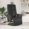 vidaXL Sill&oacute;n reclinable masaje con reposapi&eacute;s cuero sint&eacute;tico negro