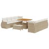 vidaXL Conjunto de sof&aacute; de jard&iacute;n 11 uds. Beige rat&aacute;n sint&eacute;tico