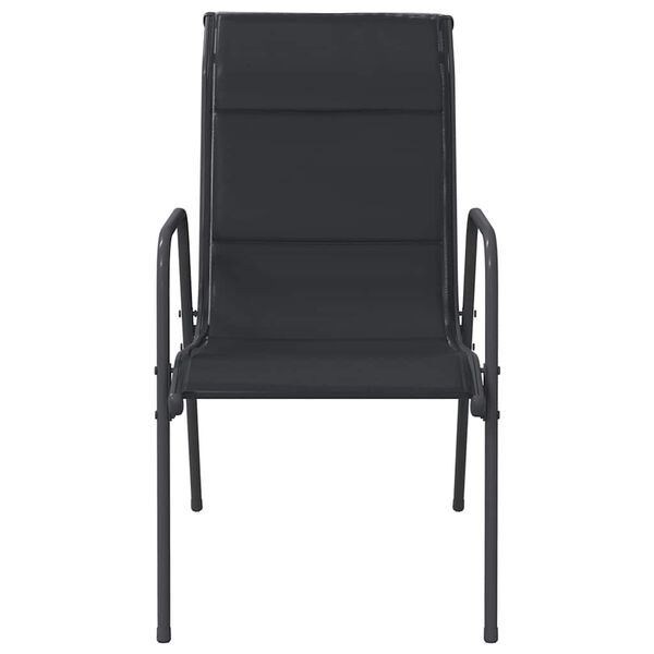 vidaXL Sillas de jard&iacute;n 4 unidades acero y textilene negro