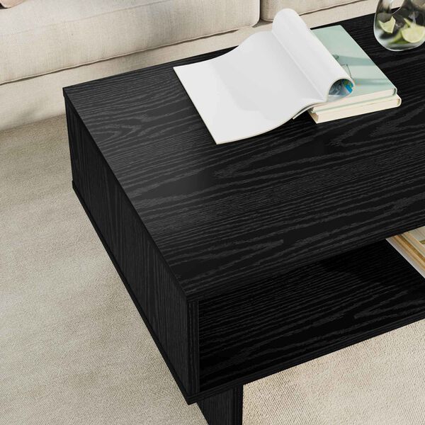 vidaXL Mesa de Caf&eacute; Roble Negro 80 x 46 x 35 cm Madera de ingenier&iacute;a