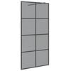 vidaXL Pared de Ducha Walk-in Negro 100 x 195 cm vidrio templado