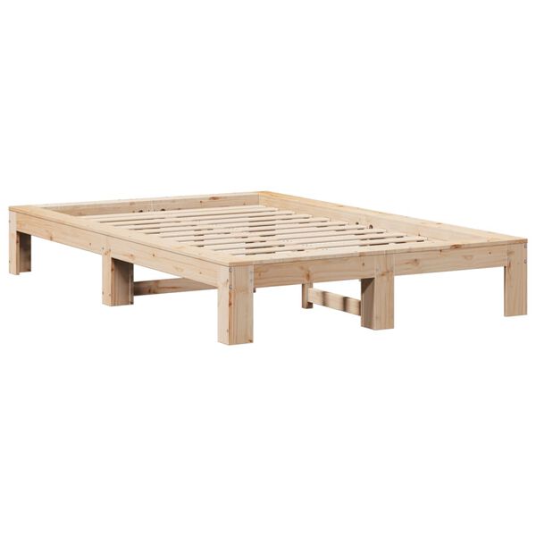 vidaXL Estructura de cama sin colchón madera maciza de pino 120x190 cm
