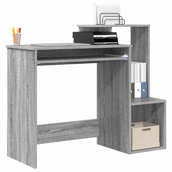 vidaXL Escritorio Gris Sonoma 106 x 41 x 88.5 cm Madera de ingenier&iacute;a