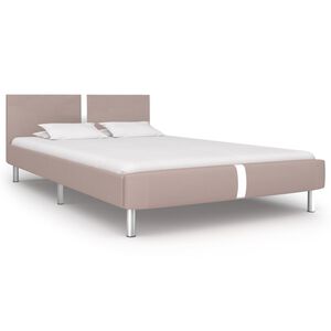 vidaXL Estructura cama sin colch&oacute;n cuero sint&eacute;tico capuchino 140x200cm