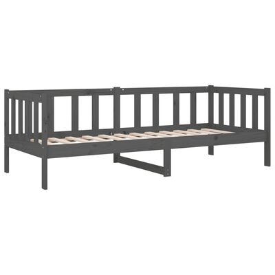 vidaXL Sofá cama madera maciza de pino gris 90x190 cm