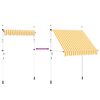 vidaXL Toldo manual retráctil 200 cm naranja y blanco a rayas