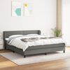 vidaXL Cama box spring con colch&oacute;n tela gris oscuro 180x200 cm