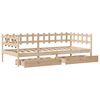 vidaXL Sof&aacute; cama con cajones madera maciza de pino 90x200 cm
