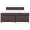 vidaXL Cama box spring con colch&oacute;n tela marr&oacute;n oscuro 180x200 cm