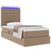 vidaXL Cama con almacenamiento y LED con colch&oacute;n Capuchino 90 x 200 cm