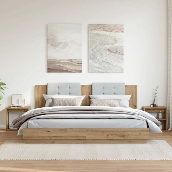 vidaXL Mesitas noche 2 uds madera ingenier&iacute;a roble artesanal