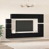 vidaXL Conjunto de mueble de TV 9 pcs Roble Negro Madera de ingenier&iacute;a