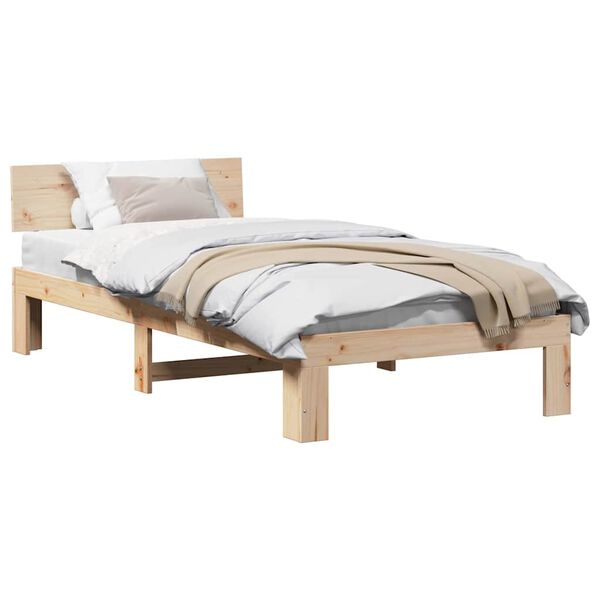 vidaXL Estructura de cama Natural 100 x 200 cm Madera de pino macizo