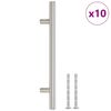 vidaXL Tiradores para armarios 10 uds acero inoxidable plateado 160 mm