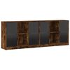 vidaXL Estanter&iacute;a con puertas madera roble ahumado 204x37x75 cm