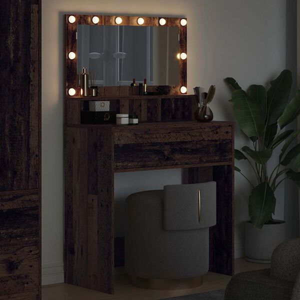 vidaXL Mesas de tocador de dormitorio Madera Vieja 80 x 39,6 x 135 cm