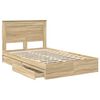 vidaXL Cama con almacenamiento con cabecera Roble Sonoma 120 x 190 cm