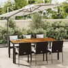 vidaXL Set de comedor de jardín 7 pzas y cojines ratán sintético negro