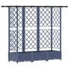 vidaXL Cama elevada con trellis y techo Gris 164 x 40 x 121 cm PP