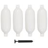 vidaXL Parachoques para barco 4 unidades PVC blanco 58,5x16,5 cm