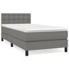 vidaXL Cama box spring con colch&oacute;n tela gris oscuro 80x200 cm