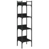 vidaXL Librer&iacute;a de 4 estantes madera ingenier&iacute;a negro 35x30x138,5 cm
