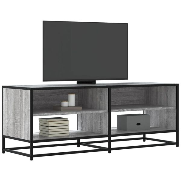 vidaXL Mueble TV metal y madera ingenier&iacute;a gris Sonoma 120,5x40x46 cm