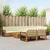 vidaXL Conjunto de sof&aacute;s de exterior con coj&iacute;n 9 pcs Natural y Crema