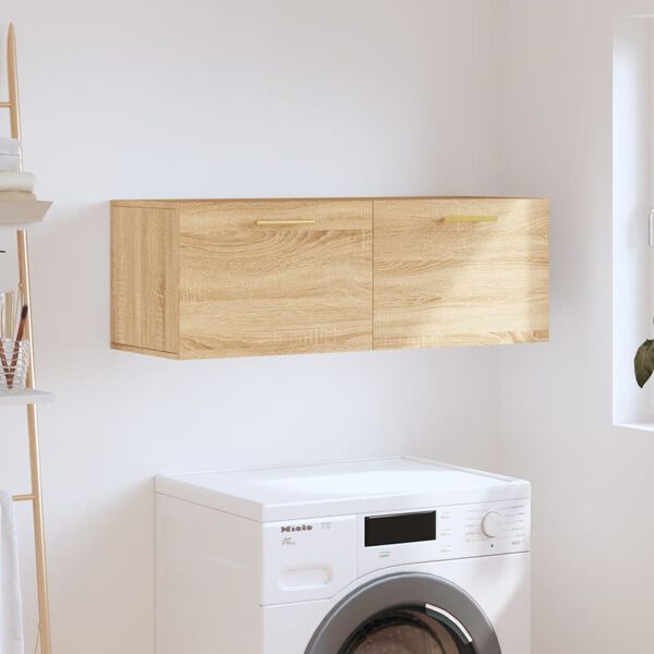 vidaXL Armario de pared madera ingenier&iacute;a roble Sonoma 100x36,5x35 cm