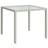 vidaXL Mesa jard&iacute;n vidrio templado rat&aacute;n sint&eacute;tico 90x90x75 cm blanco