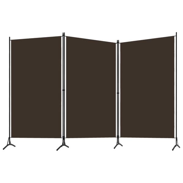 vidaXL Biombo divisor de 3 paneles marr&oacute;n 260x180 cm