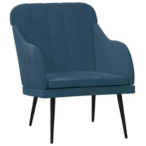vidaXL Sill&oacute;n de terciopelo azul 63x76x80 cm