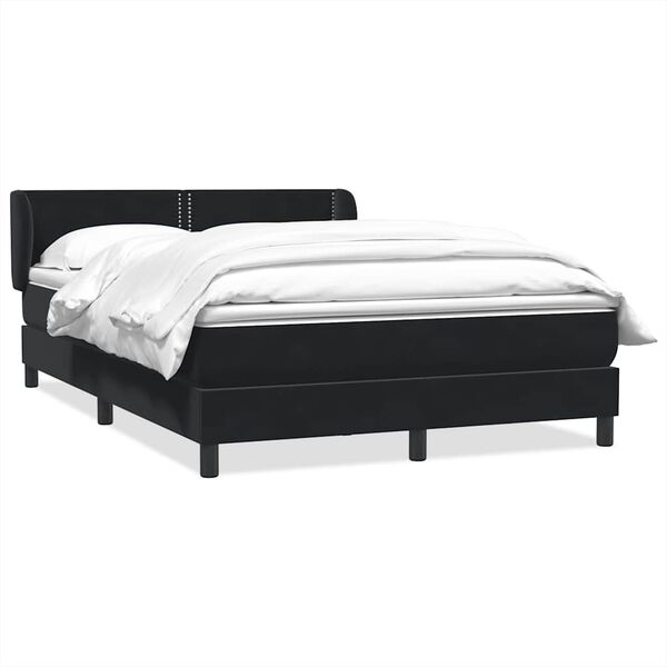 vidaXL Cama box spring con colch&oacute;n terciopelo negro 160x220 cm
