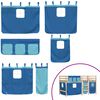 vidaXL Cama alta para ni&ntilde;os con cortinas madera pino azul 90x200 cm