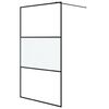 vidaXL Mampara de ducha vidrio ESG semiesmerilado negro 115x195 cm